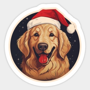 Santa Golden Retriever | The Golden Christmas! Sticker